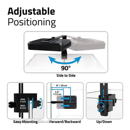 Mounting options for the Fluval Plant 4.0 Nano LED Aquarium Light, including a suspension kit sold separately.