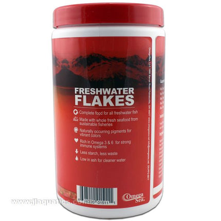 Omega One Freshwater Flake Fish Food product features.