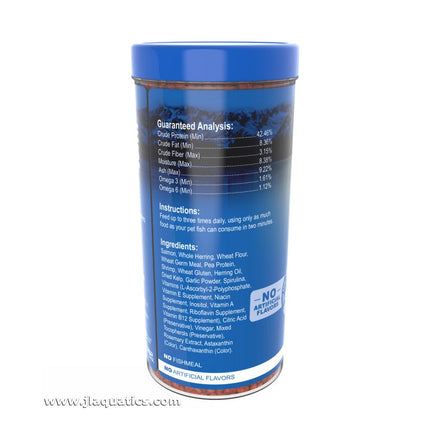 Omega One Marine Small Pellet Fish Food instructions and ingredients.