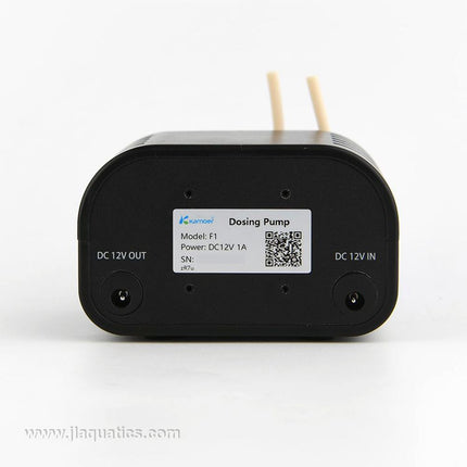 Kamoer F1 Dosing Pump back view showing power in/out ports