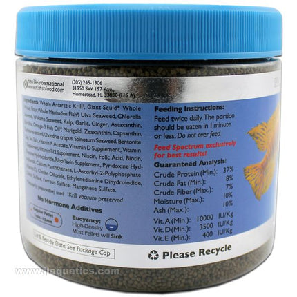 New Life Spectrum Cichlid Fish Food ingredients and nutritional information