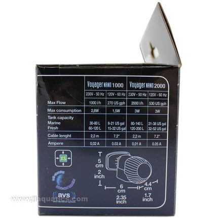 Sicce Voyager 2000 Pump comparison of features.