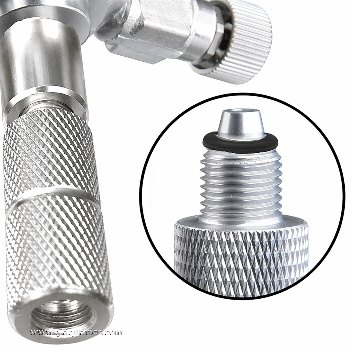 The Reef Crest Aquarium 6 Way CO2 Splitter with Needle Valves also comes with risers to allow easy regulator assembly.