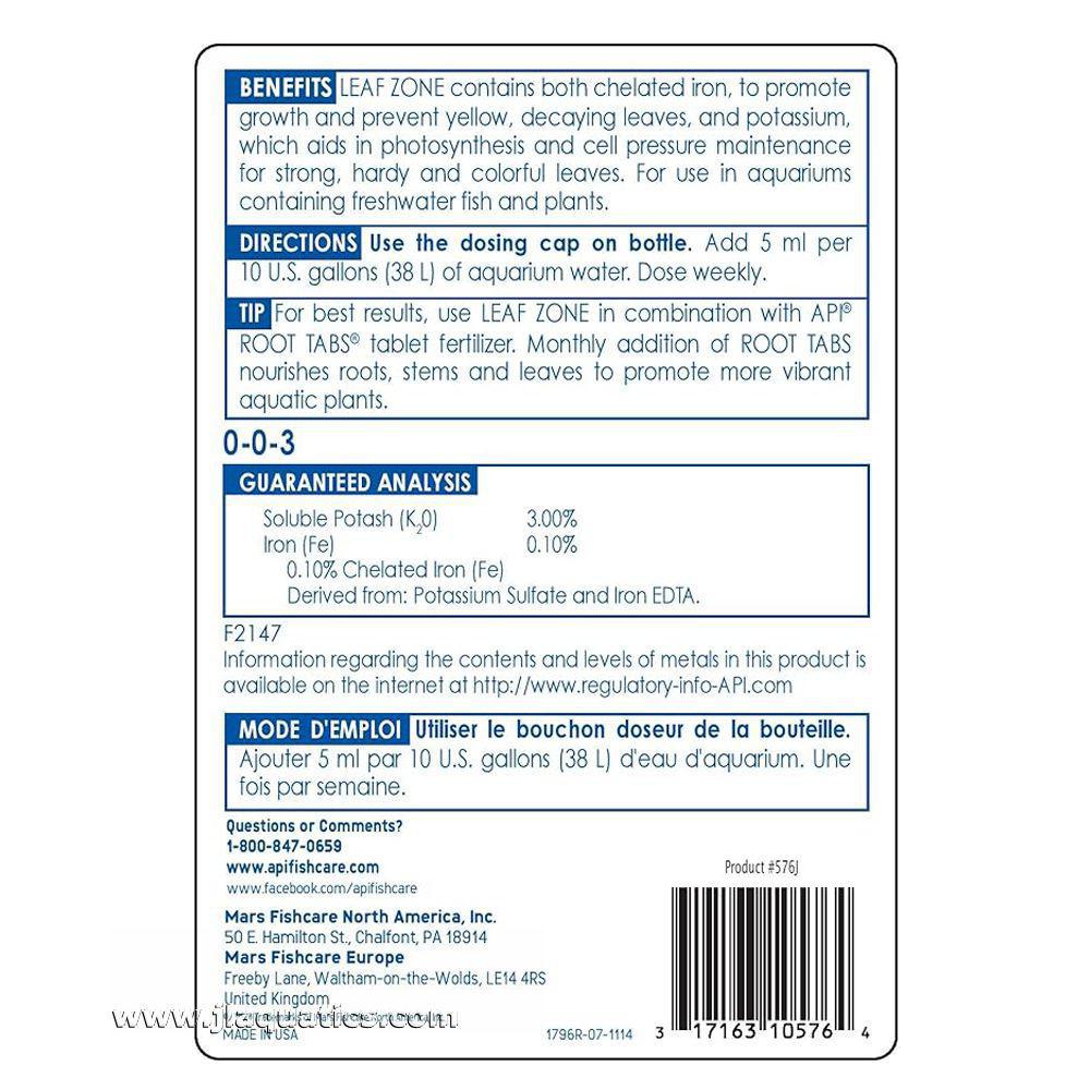 api leaf zone freshwater aquarium plant fertilizer 16-ounce bottle API Leaf Zone - 16oz