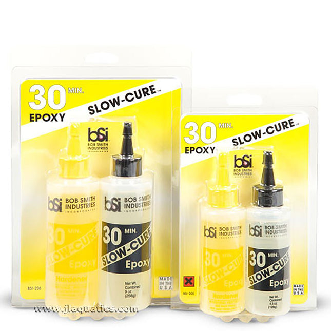 BSI Slow Cure Epoxy - 30min - 4.5oz and 9oz sizes in packaging.