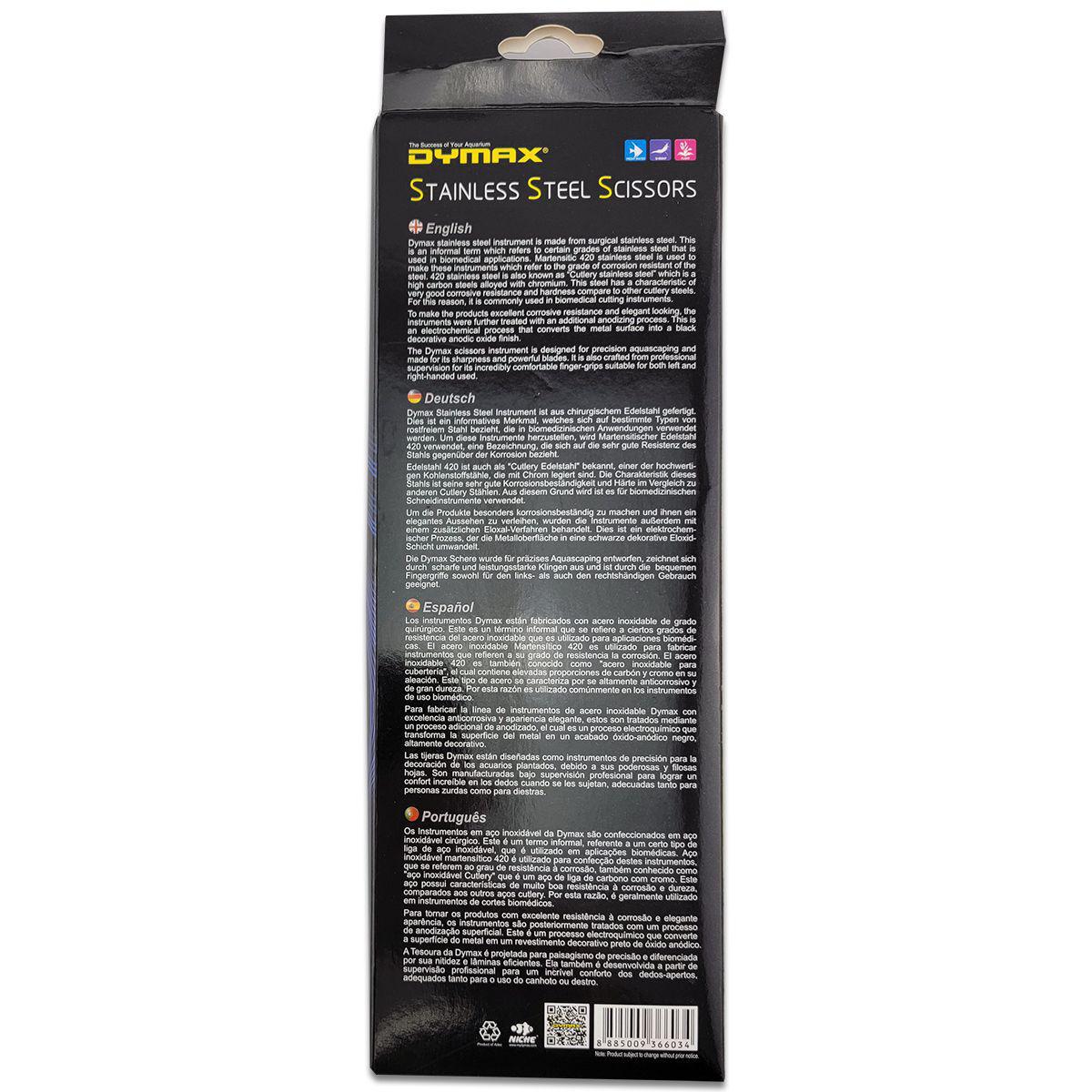 Dymax Stainless Steel Curved Scissors features and details