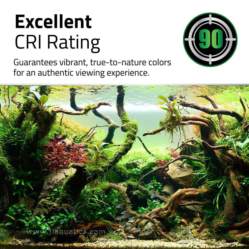 Fluval Plant 4.0 LED Aquarium Light has an excellent CRI Rating, guaranteeing true-to-nature-colors.