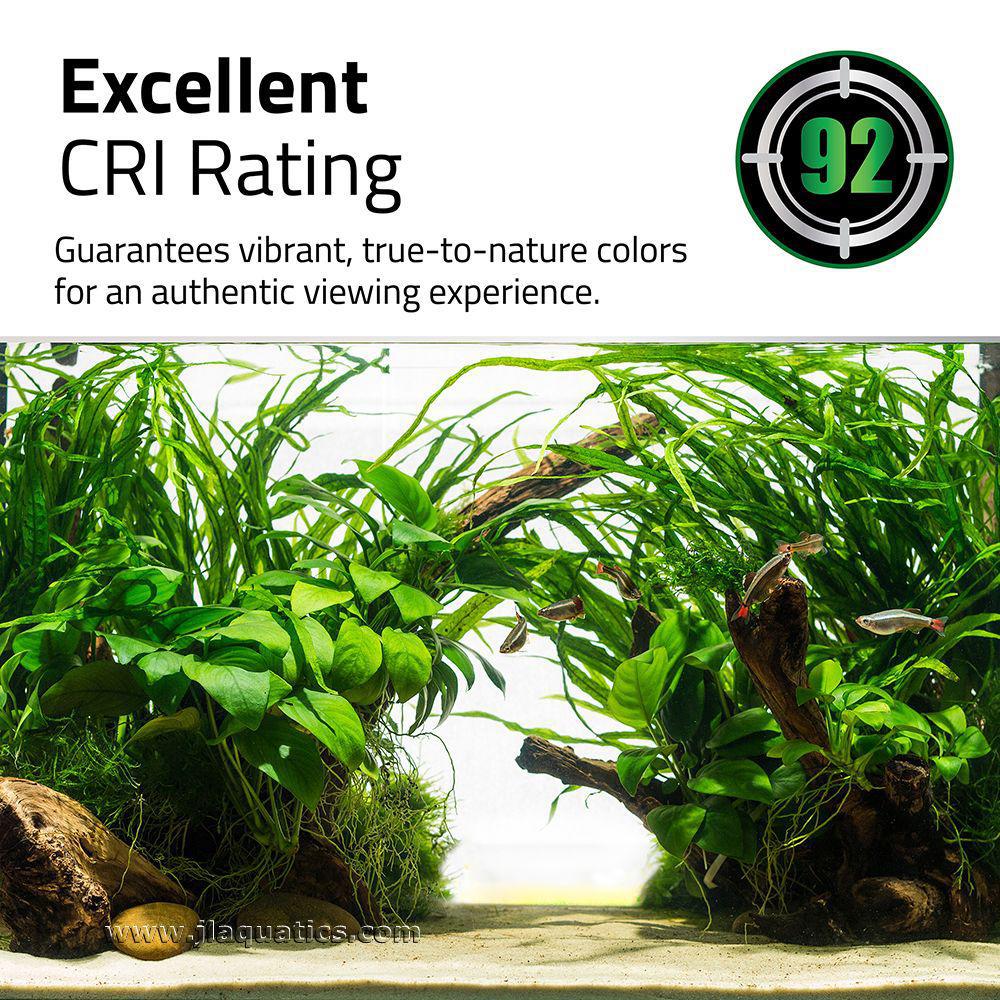Fluval Plant 4.0 Nano LED Aquarium Light has an excellent CRI Rating, guaranteeing true-to-nature-colors.