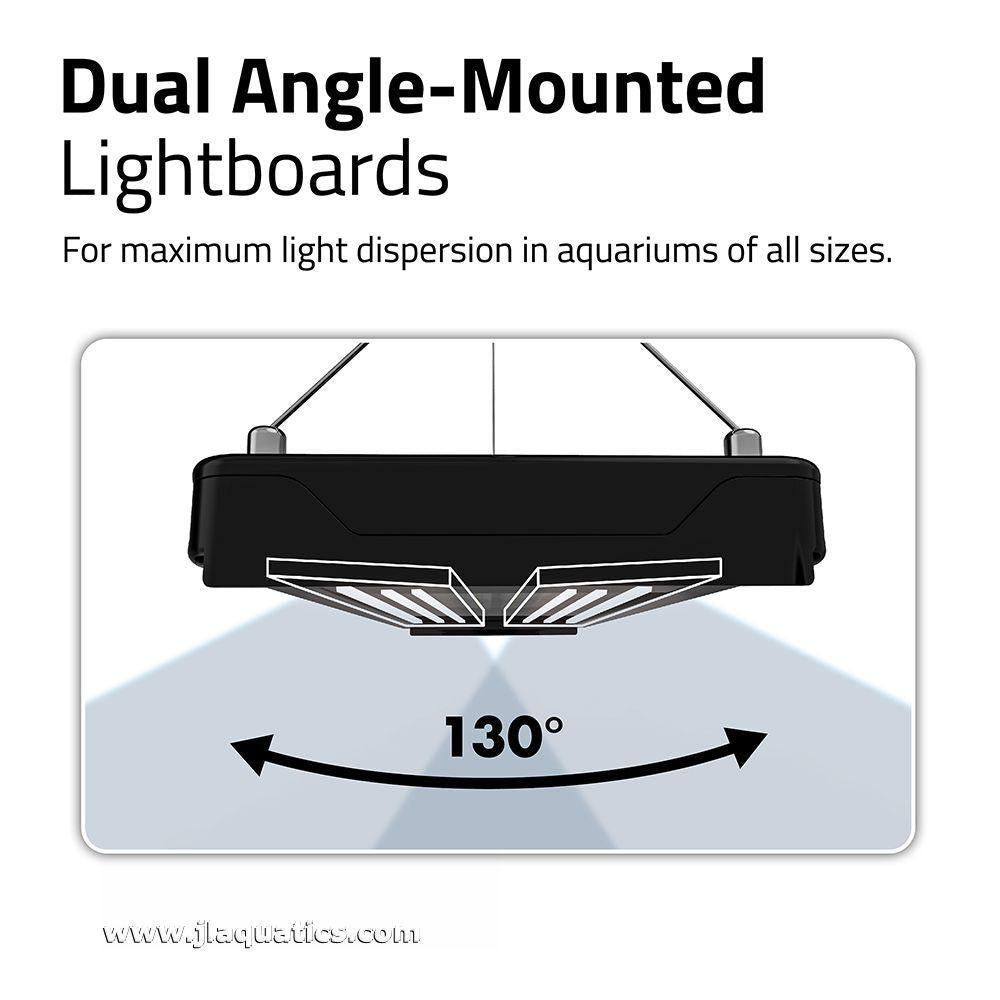 Fluval Plant Pro LED Aquarium Light had Dual Angle-Mounted Lightboards, for maximum light dispersion.