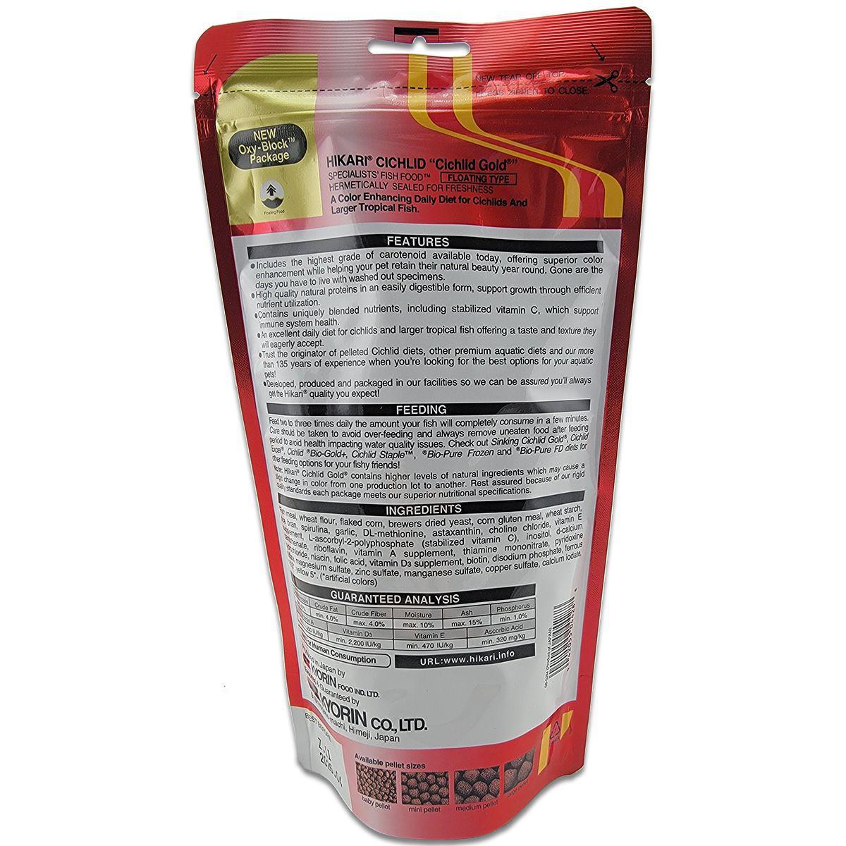 Hikari Cichlid Gold Large Pellet - 250 Gram features and insructions