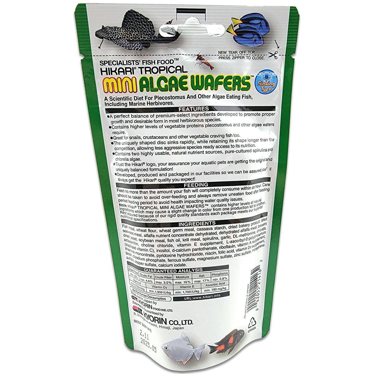 Hikari Mini Algae Wafers - 85 Gram features and instructions