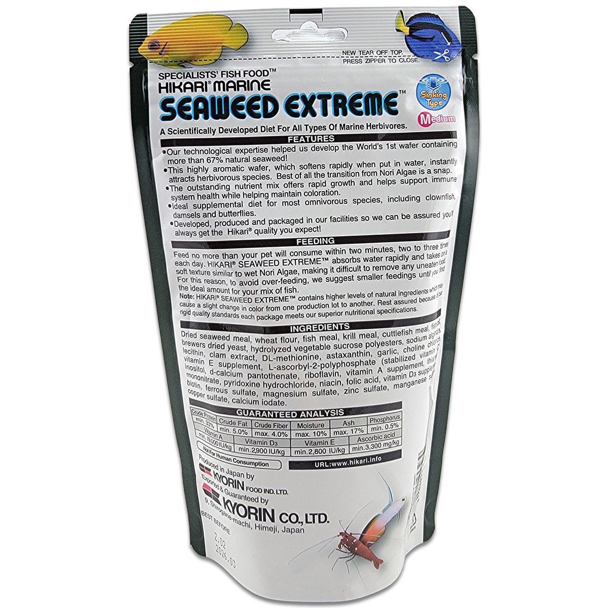 Hikari Seaweed Extreme Medium Pellet Fish Food - 250 Gram features and feeding instructions