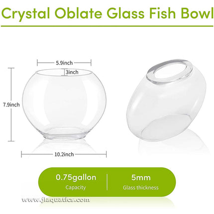 Hygger Glass Fish Bowl product dimensions.