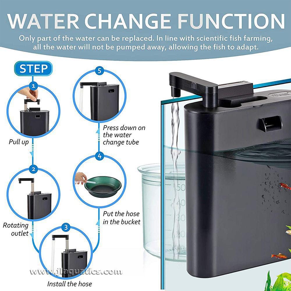 Using the aquarium water change function with The Hygger Internal Water Change Filter