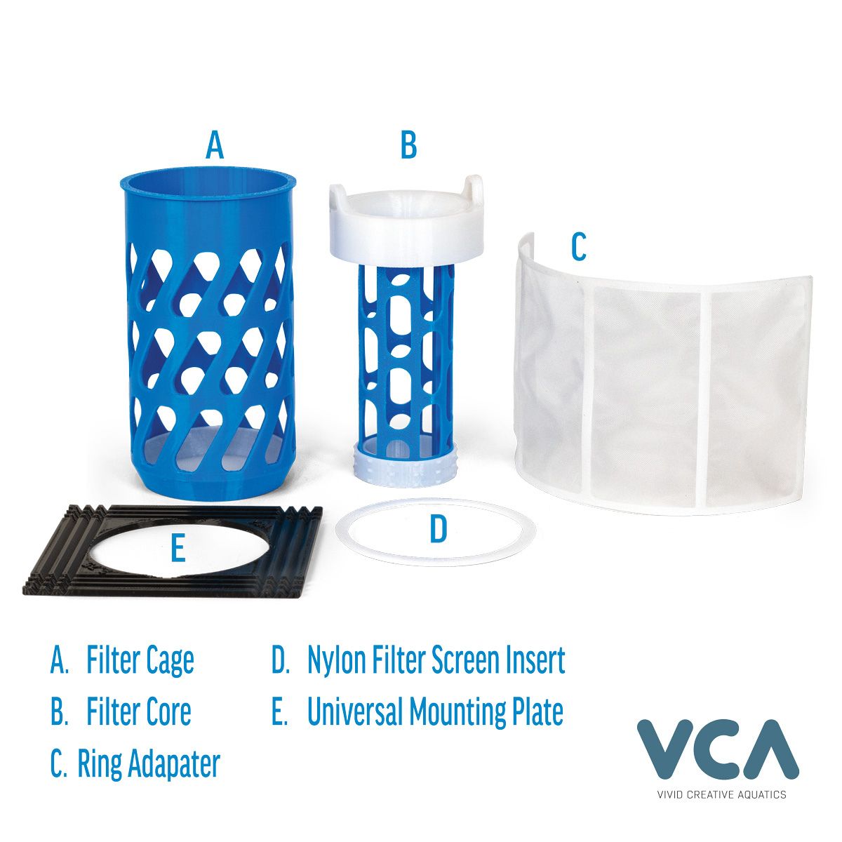 Vivid Creative NOSOK Filter Sock Replacement - 2.75 Inch all parts included and labeled