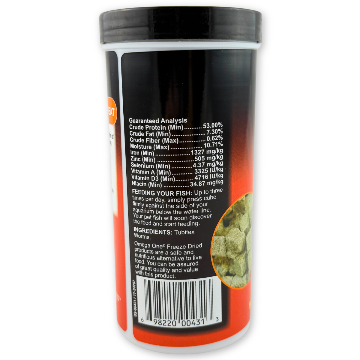 Omega One Freeze Dried Tubifex Worms ingredients and nutrition 