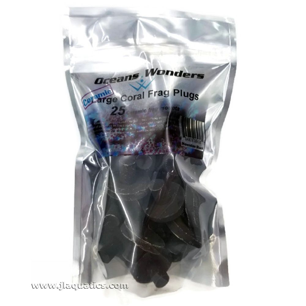 Oceans Wonders Ceramic Black Large Frag Plugs - 25 Piece