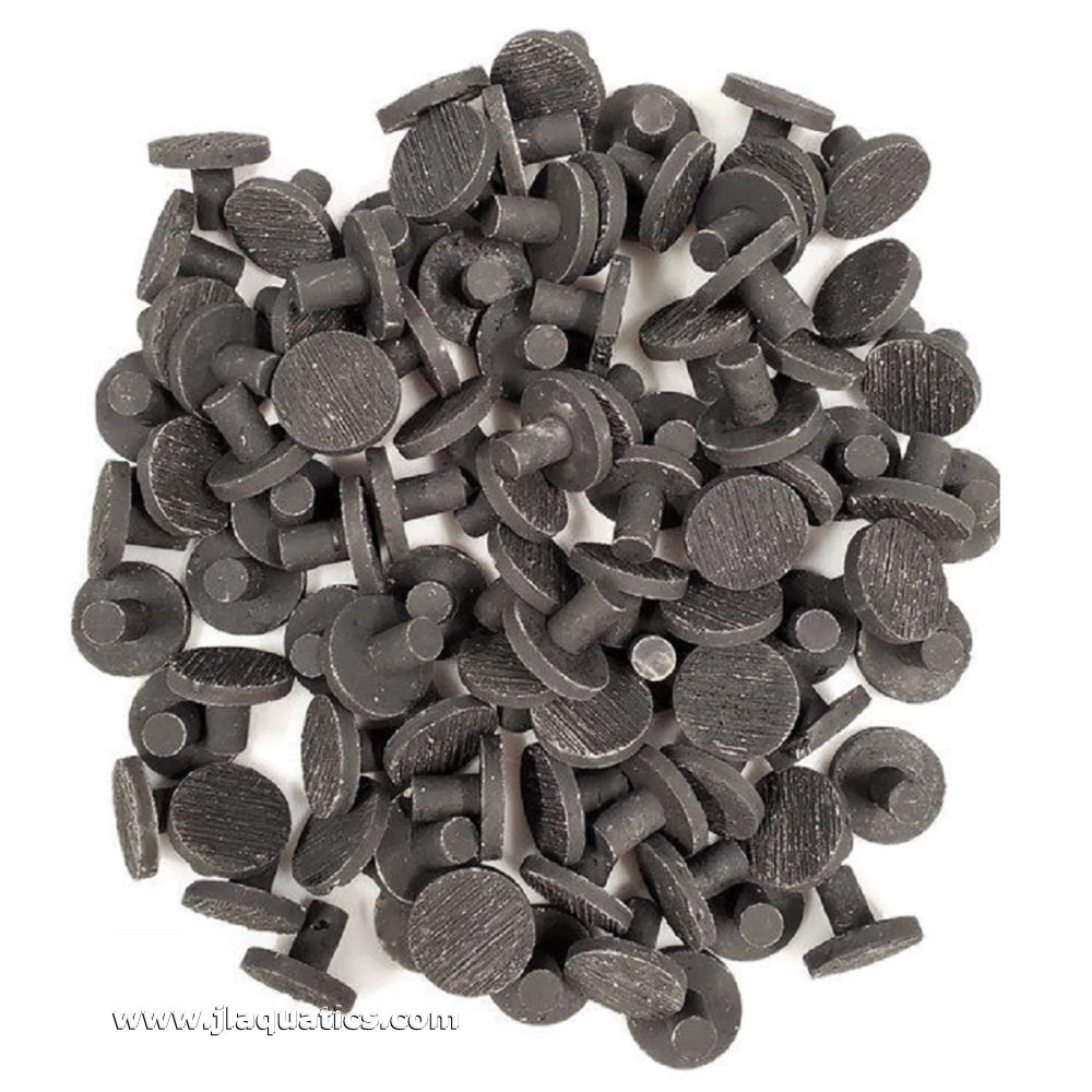 Close up of Oceans Wonders Ceramic Black Large Frag Plugs 