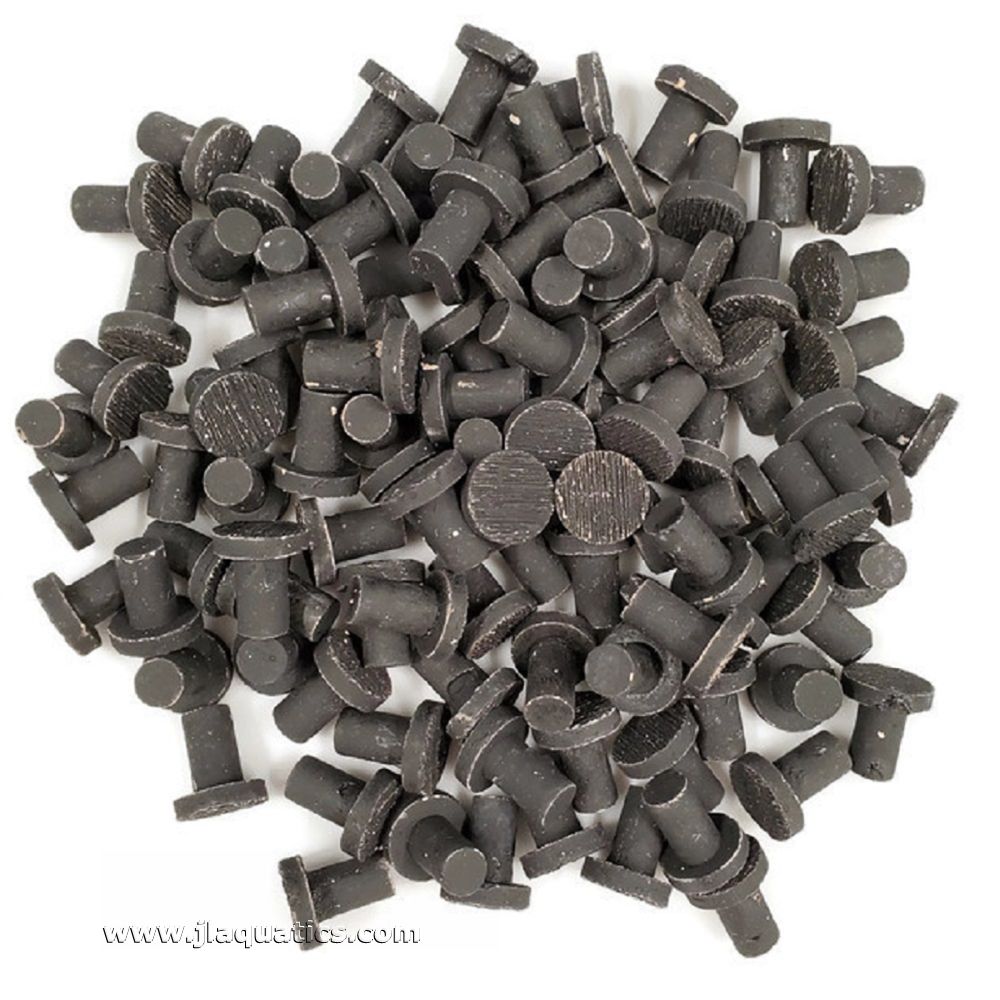 Close up of Oceans Wonders Ceramic Black Small Frag Plugs 