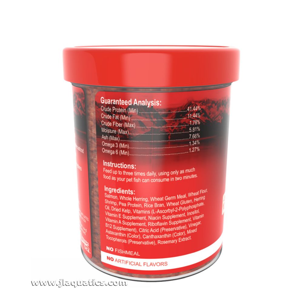 Omega One Color Slow Sinking Mini Pellets ingredients and instructions.