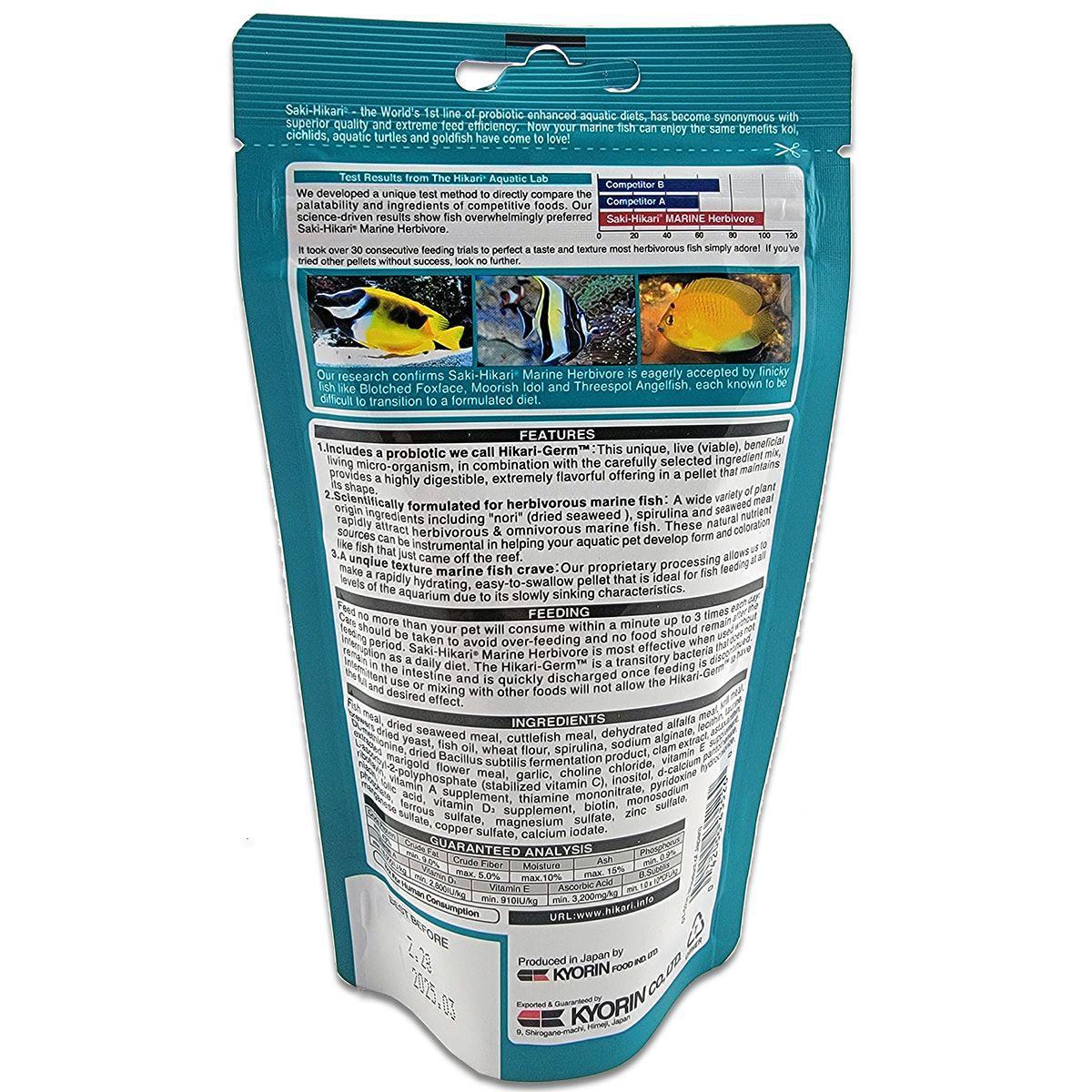 Saki-Hikari Marine Herbivore Fish Food - 90 Gram features and instructions
