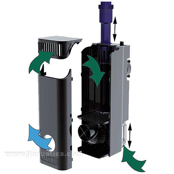 Tunze Comline Stream Filter - 3163 image showing direction of water filtration