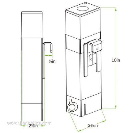 IceCap AIO-120 Protein Skimmer illustration showing dimensions of skimmer