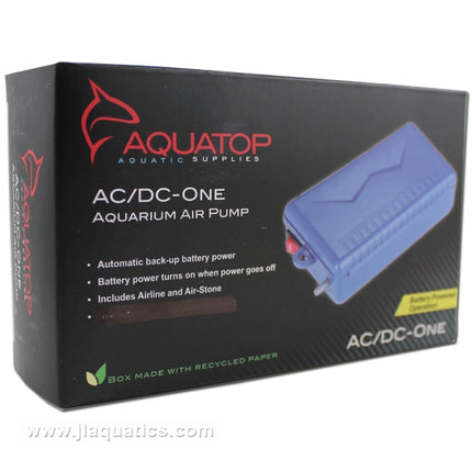 Aquatop  Battery Powered Air Pump retail packaging ready for sale in Canada