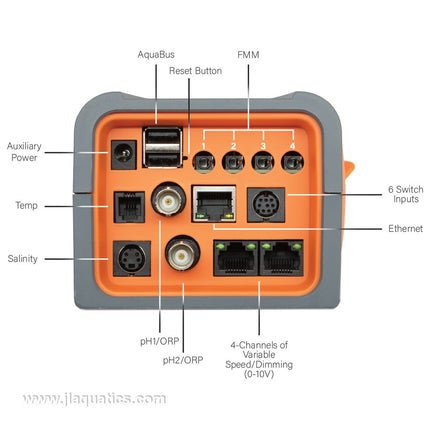 Neptune Apex Pro base unit view of ports for FMM