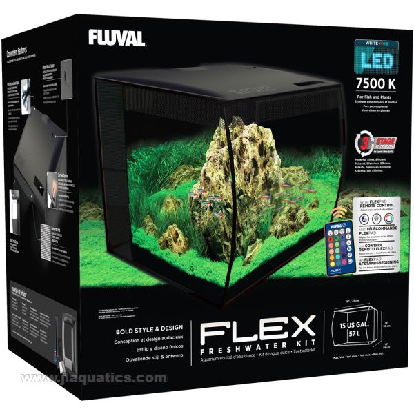 Fluval Flex Aquarium Kit - 15 Gallon Black