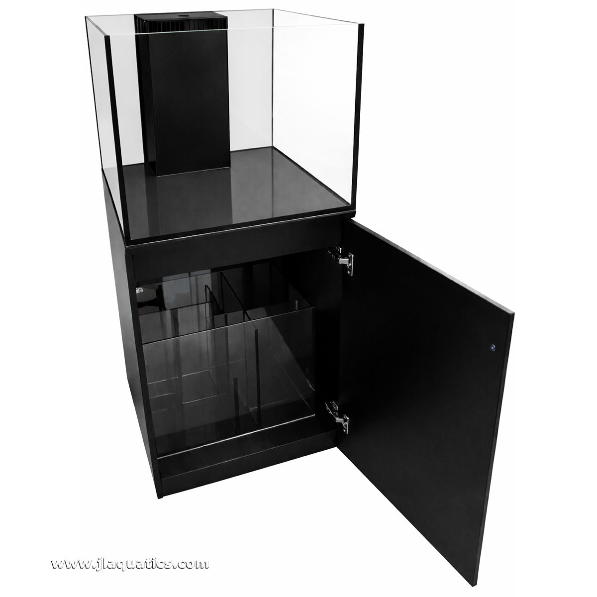 Aqua Japan Marine Series 40G Aquarium with door open showing sump.
