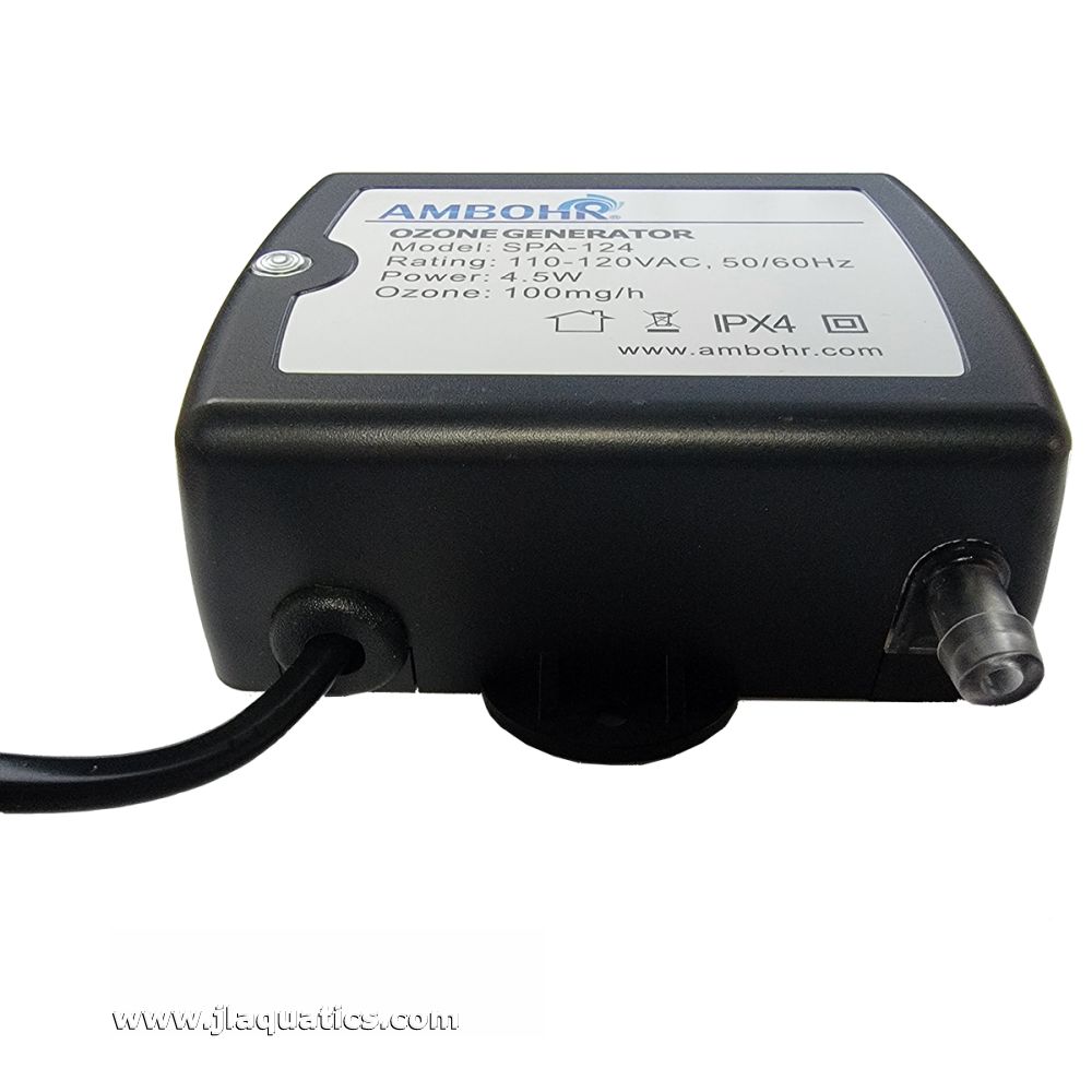 Reef Crest Mini Ozonizer - 100mg/Hour side view with output