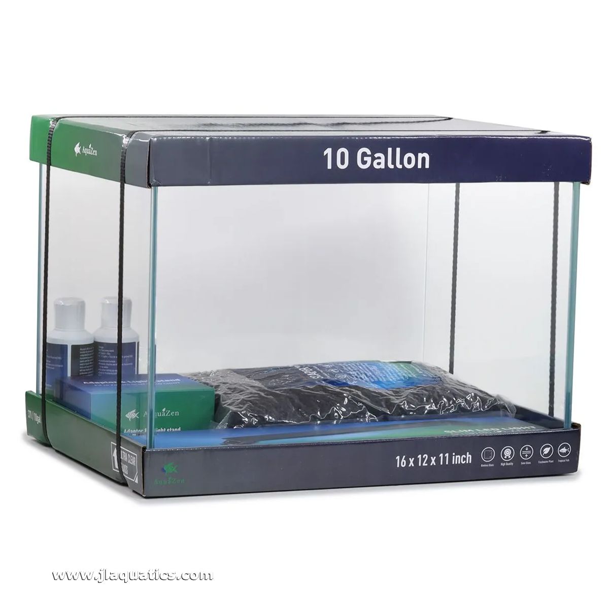 AquaZen 10 Gallon Scapers Kit Complete Aquarium