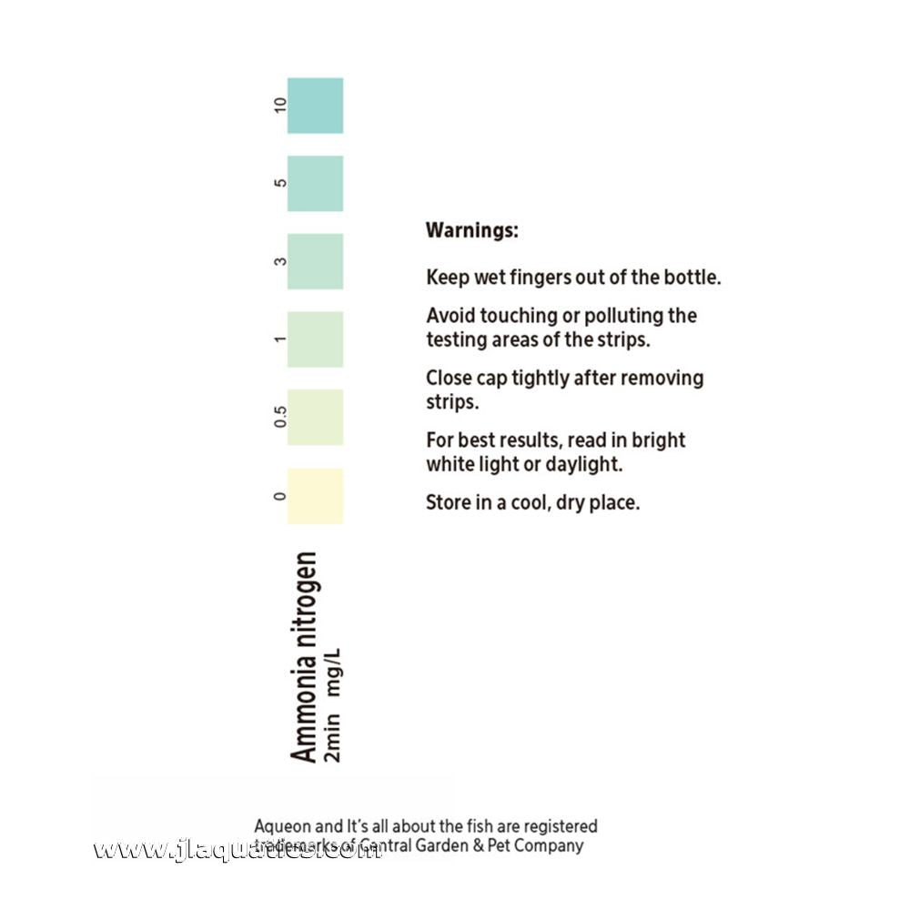 Aqueon Ammonia Test Strips color chart