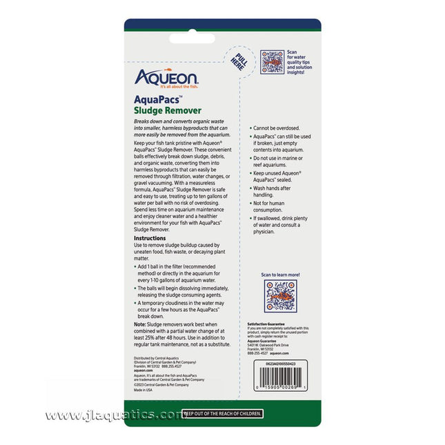 Aqueon AquaPacs Sludge Remover - 12 Pack features and instructions