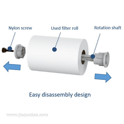 Bubble Magus Auto Roll Filter G2 how the fleece roll fits into the filter to keep your aquarium water clean