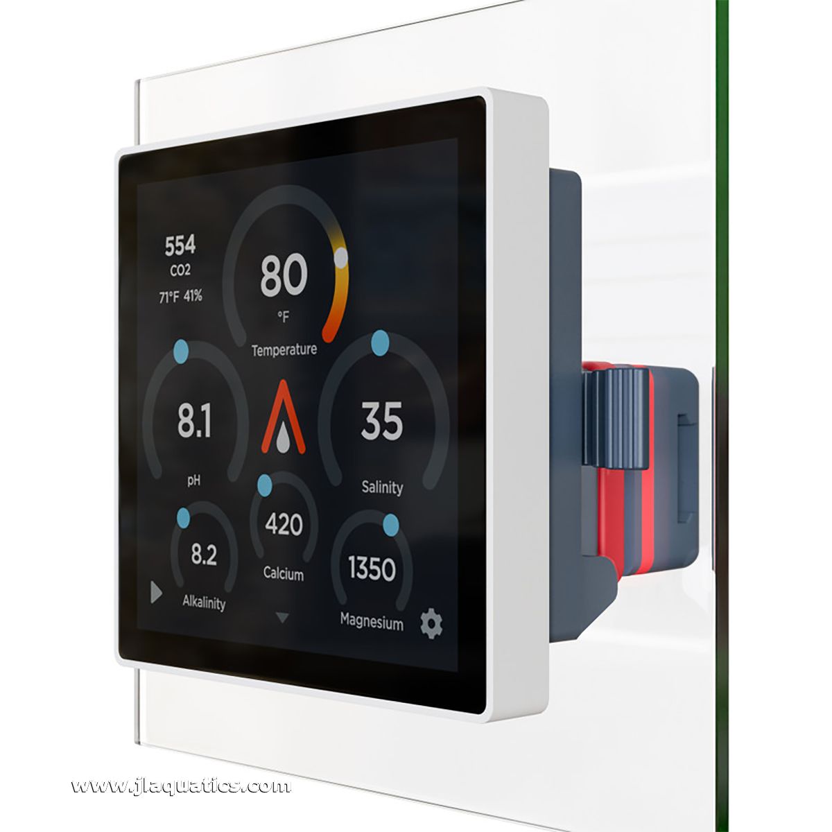 AvidAqua Insight Pro Aquarium Controller Display can attach to your aquarium via the glass magnetic mount.