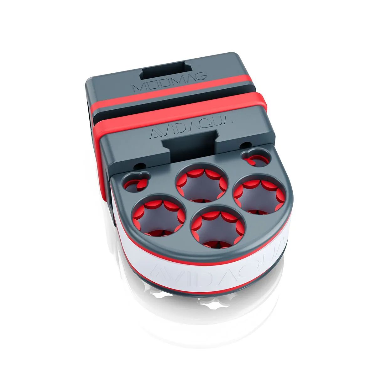 AvidAqua MPO Quattro Probe Organizer side view showing the ports.