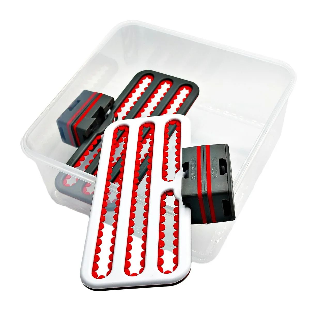 AvidAqua Traveler Mega contents including frag racks and tub.