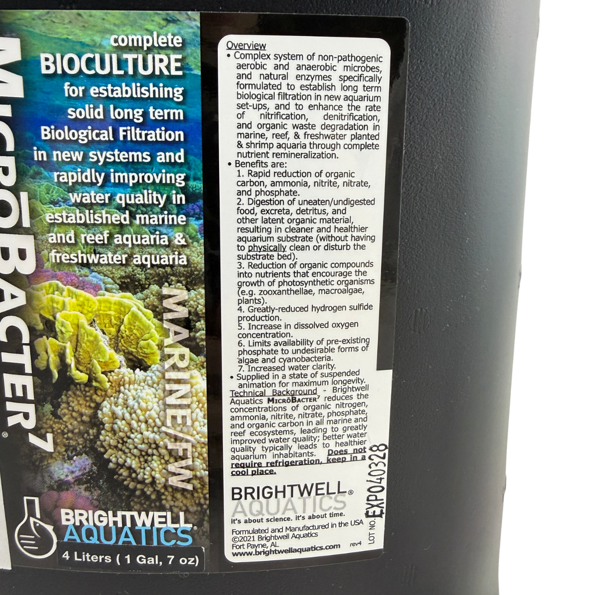 Brightwell Aquatics MicroBacter7 - 4 Liter overview, including features and benefits