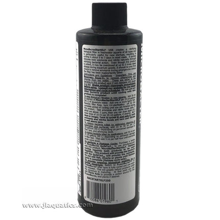 Back of the bottle of Brightwell Aquatics MicroBacter Start XLF - 250ml with instructions
