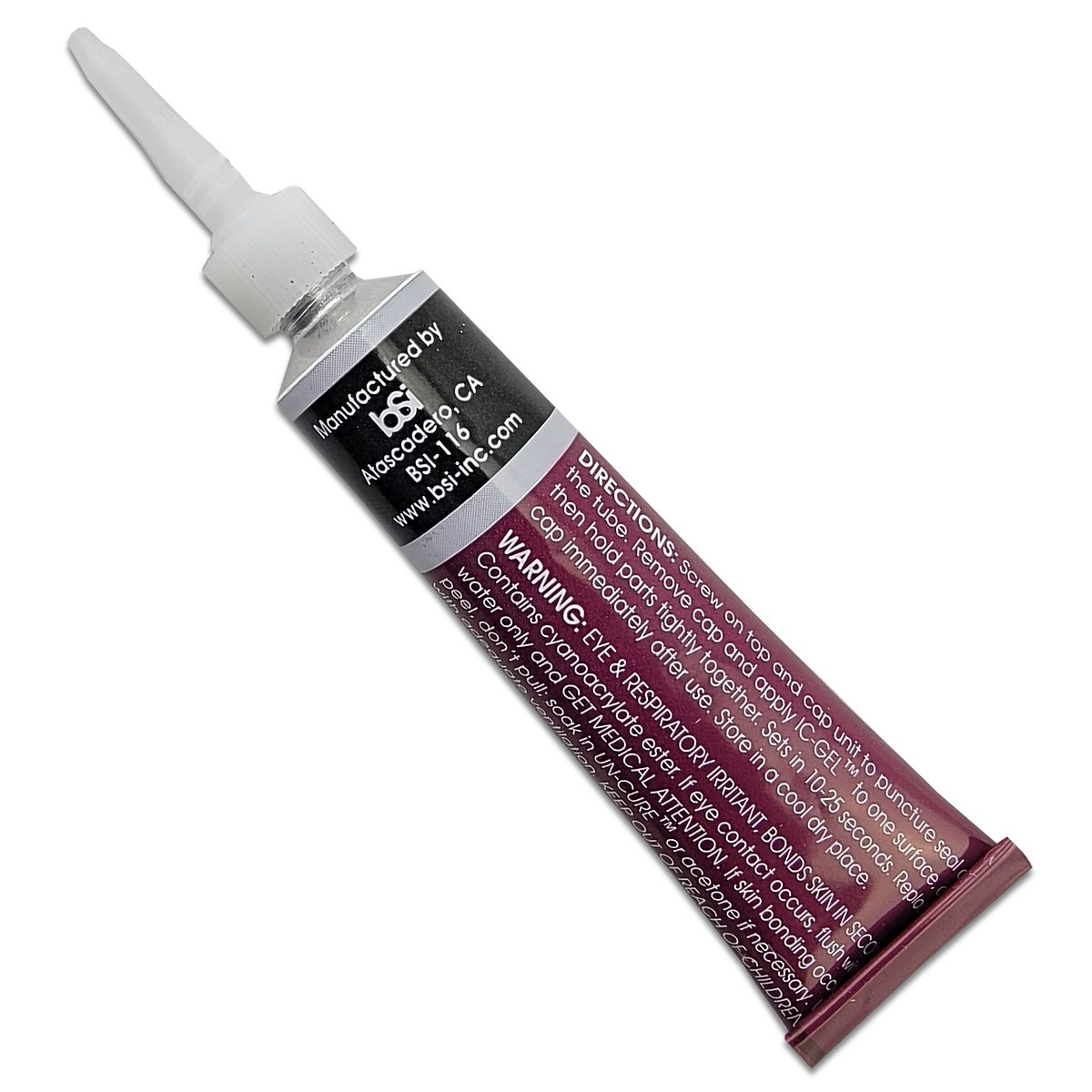 BSI IC-Gel Insta Cure Gel 20g Aluminum Tube directions on packaging 