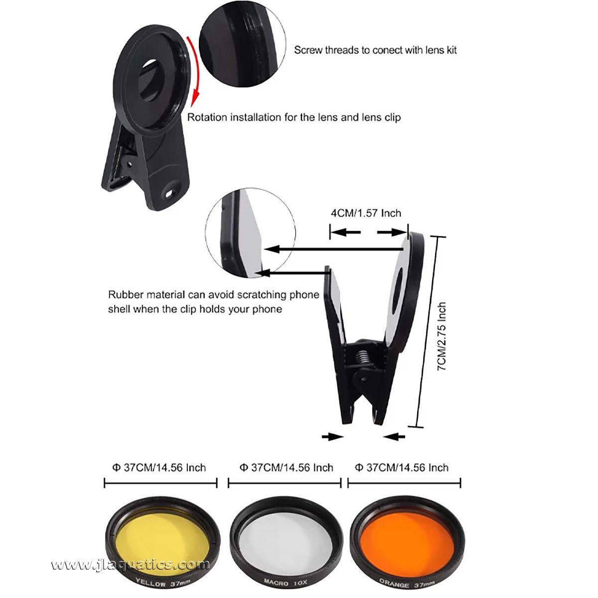 Bubble Magus Photo Lens Kit specs of the different lenses and how to install.