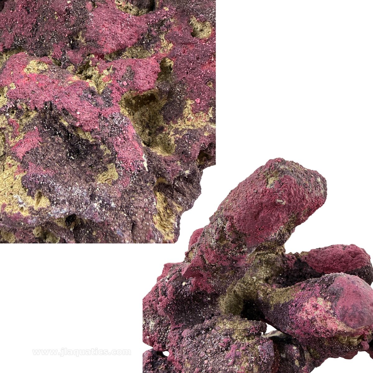Caribsea LifeRock Dreamscapes Box - 5-15 Gallon close-up aragonite-based rocks with purple coralline-style finish
