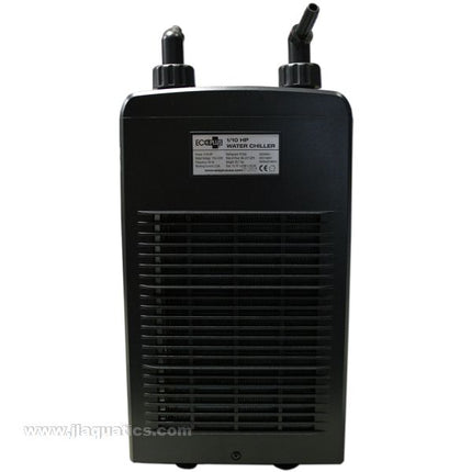 EcoPlus 1/10 HP Aquarium Chiller back view showing cooling radiator for aquariums