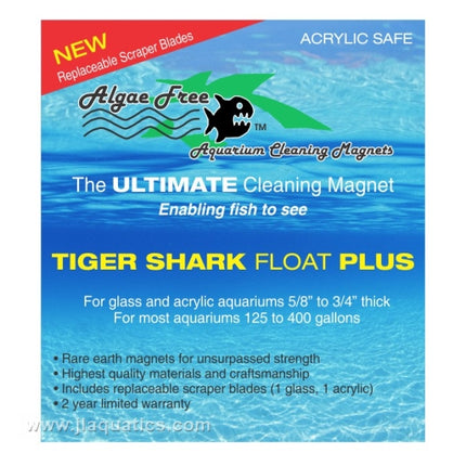 Algae Free Tiger Shark Float Plus Cleaning Magnet label