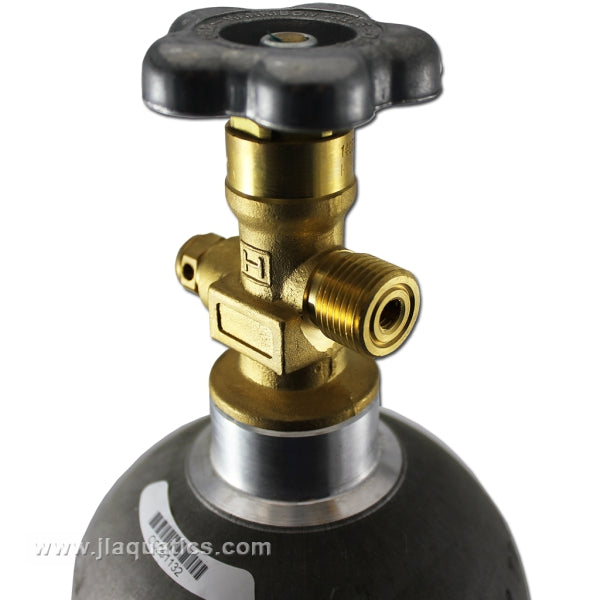 Aluminum CO2 Cylinder - 5 Pound valve close-up