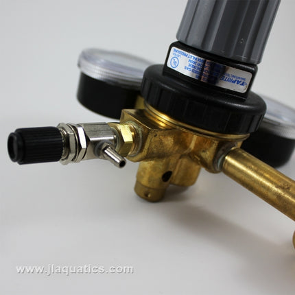 5-Pound CO2 Cylinder/CO2 Regulator & Needle Valve Package needle valve close-up for controlling co2 into planted aquairums