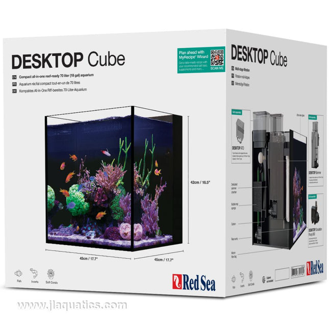 Red Sea Desktop Cube Aquarium with White Cabinet