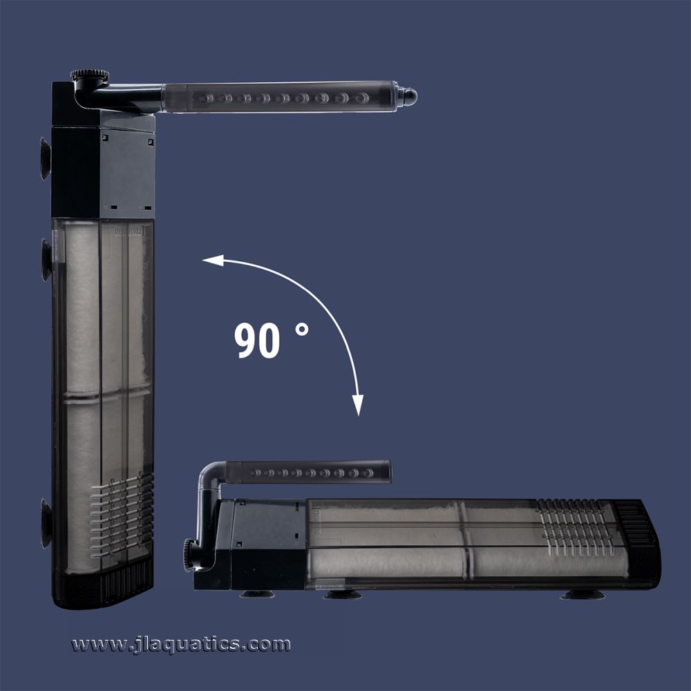Dennerle NanoXL Corner Filter 60 can be used either vertically or horizontally.